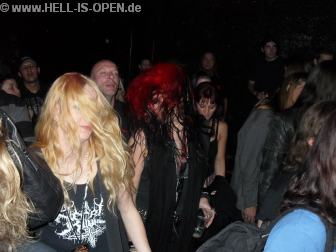 Fans and organizer at Prostitute Disfigurement