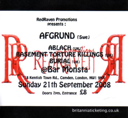 Afgrund, Ablach, BTK, Burial @ London, Bar Monsta